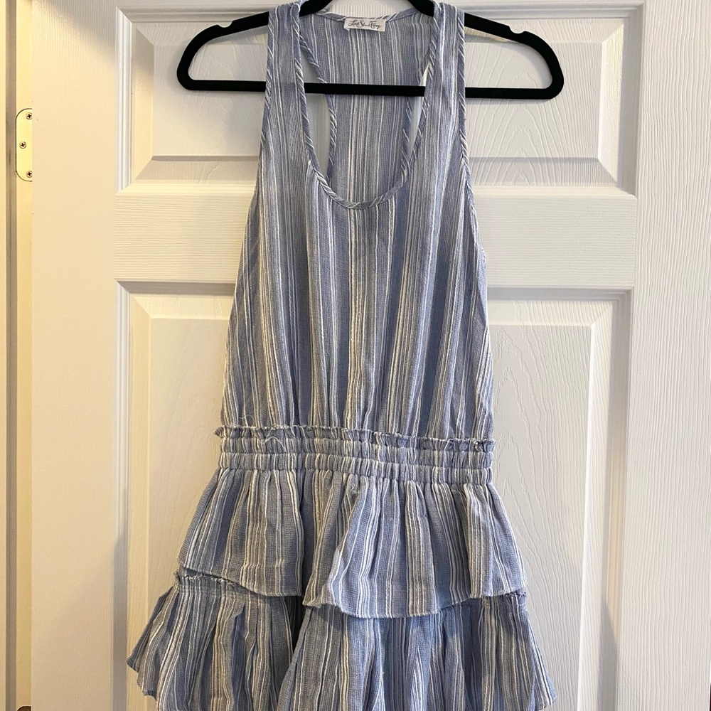 LOVESHACKFANCY STRIPED RUFFLE RACERBACK MINI DRESS - Picture 3 of 12